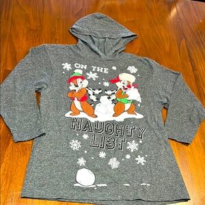 🏰 Disney Chip and Dale Gray Hoodie Shirt 🏰